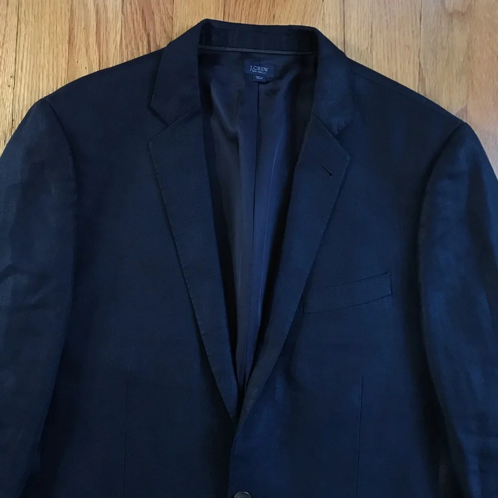 J. Crew Ludlow Irish Linen Men's Navy Two-Button Sport Coat 42L